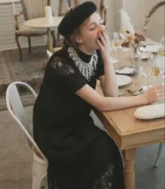 BONLECILL noir マキシ丈ワンピ オケージョンドレス フリーサイズ