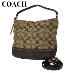 【極美品】COACH シグネチャー レザー レディースショルダーバッグ A002
