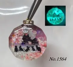 展示用/レジン/夕暮れのイルカの世界 蓄光 オルゴナイトネックレス