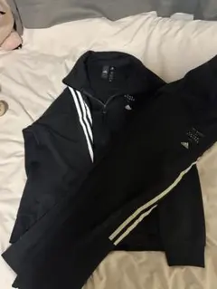 adidas ブラック ジャージ上下セット