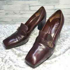 【美品】✨Christian Dior 24cm 革靴 パンプス CDロゴ 茶系のサムネイル
