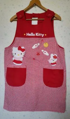 エプロン　ハローキティ　サンリオ　赤　保育士