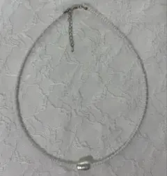 白ホワイトパールビーズネックレスハンドメイドY2Kフェアリーグランジgrunge