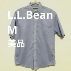 〖美品〗L.L.Bean エルエルビーン 半袖シャツ 青 綿100 M