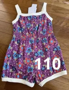 バースデイ　花柄 ノースリーブ サロペット110cm