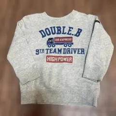 DOUBLE.B グレー綿トレーナー100