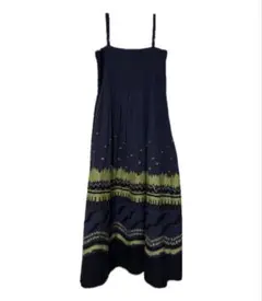 アニエスベー ワンピース スカート 刺繍 2way ネイビー