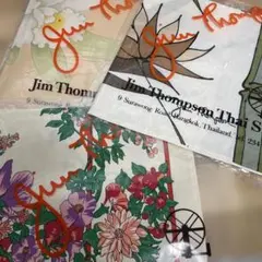 JimThompson ジムトンプソン　タイシルク　ミニスカーフ　ハンカチ3枚組