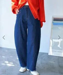 VIS ビス フリンジ カーブ デニムパンツ ワイド レッグ デニム S