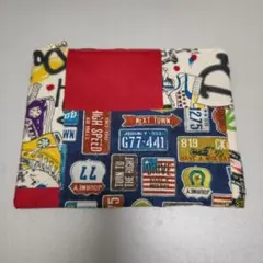 ハンドメイド　【赤】カラフルポーチ ファスナー小物入れ