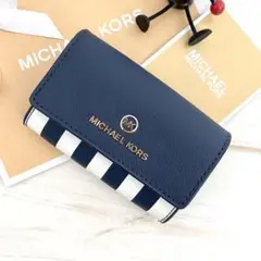 新品 MICHAEL KORS 名刺入れ カードケース パスケース ネイビー