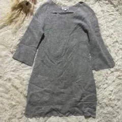 【ジョルジュレッシュ】グレー 七分袖ワンピース 36（M）サイズ　秋冬　シンプル
