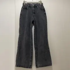 B03665 WEGO ウイゴー　ウエストフィットワイドストレートパンツ　グレー