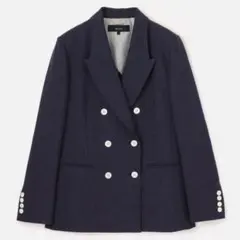 allureville　アルアバイル　マットクロスダブルブレストジャケット 紺