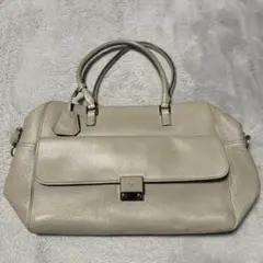 ANYA HINDMARCHベージュ レザー ハンドバッグ