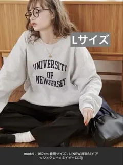GILDAN カレッジロゴ オーバーサイズ プリント スウェット トレーナー L