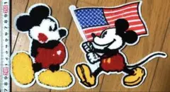 ミッキー 、もこもこ、ワッペン 2枚セット