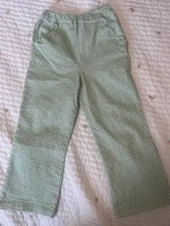 ☆プティマイン☆緑のチェック柄ロングパンツ 120cm