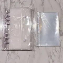 シール帳 クリアバインダー A6 リフィル10枚セット パープル 紫色