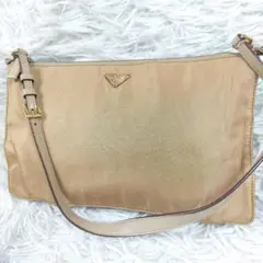 PRADA ナイロンレザー 三角プレートロゴ ショルダーバッグアクセサリーポーチ