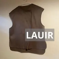 最終価格！LAUIR スエード風　ラップベスト　ウエストリボン付　ゆったり
