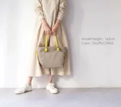 極美品 VIOLA d'ORO ナイロントートバッグ M トープ シトラスA4可