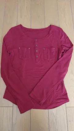 COMME CA DU MODE 赤 長袖Tシャツ