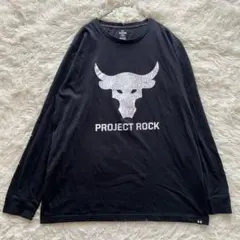 アンダーアーマー　プロジェクトロック　長袖Tシャツ　黒　XL プリント　ロゴ