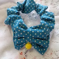 水玉模様リボン付き首輪