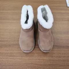 ベージュ スエード ムートンブーツ