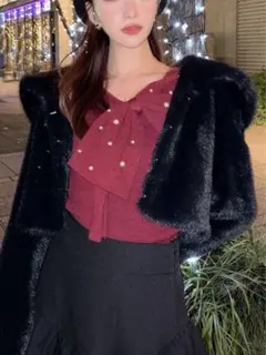 RESEXXY ファーコート フラッフィービッグカラーブルゾン