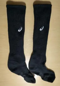 ASICS 黒ロングソックス　レディース　24cm