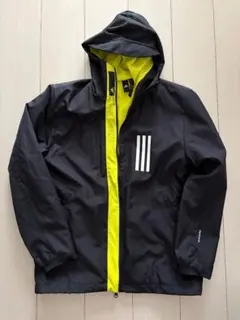adidas W.N.D. ジャケット　黒/蛍光イエロー　Lサイズ