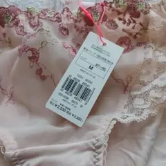 ピンク 花柄刺繍 ショーツ M