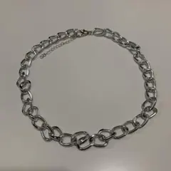 【新品】チェーン シルバー シンプル ワンポイント ネックレス アクセサリー