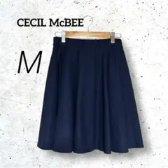 美品✨セシルマクビー　ネイビー フレアスカート リボン付き　M 可愛いのサムネイル