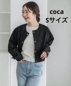 【新品未使用】coca フロッキードットジャケット Sサイズ