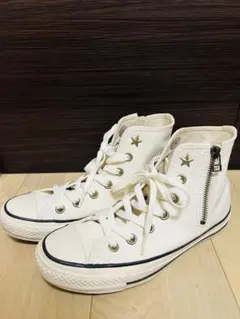 【超美品】CONVERSE ハイカット サイドジップ ホワイト 23.5