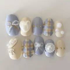 ネイルチップ　リボンネイル