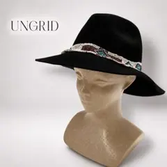 Ungrid ウール100% ビーズ中折れハット 黒 Fのサムネイル