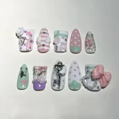 シズニルック ウィッシュコア ダック ネイルチップ ミント 平成女児