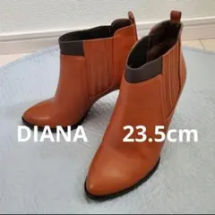 DIANA ダイアナ 23.5cm ショートブーツ サイドゴア ブラウン