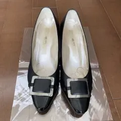 RIZ Comfort Exclusive ブラックレザーパンプスのサムネイル