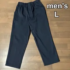 メンズ　パンツ　総ゴム　ポリエステル　スポーツ　リラックス　紺　L