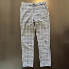 a.v.v.チェック柄スリムフィットスラックス