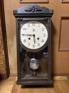 愛知時計電機 AICHI 柱時計 振り子時計 ゼンマイ 鍵付き レトロ