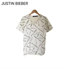 JUSTIN BIEBER　胸ポケット　プリント　ホワイト　Tシャツ　半袖　L