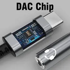 【DAC内蔵型タイプ】TypeC 3.5mmイヤホン 変換ケーブル　タイプC