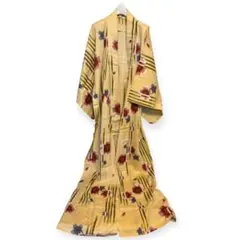 浴衣 着物 花柄 黄色