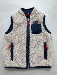 クロス様専用patagonia フリースベスト　4T クリーム/ネイビー